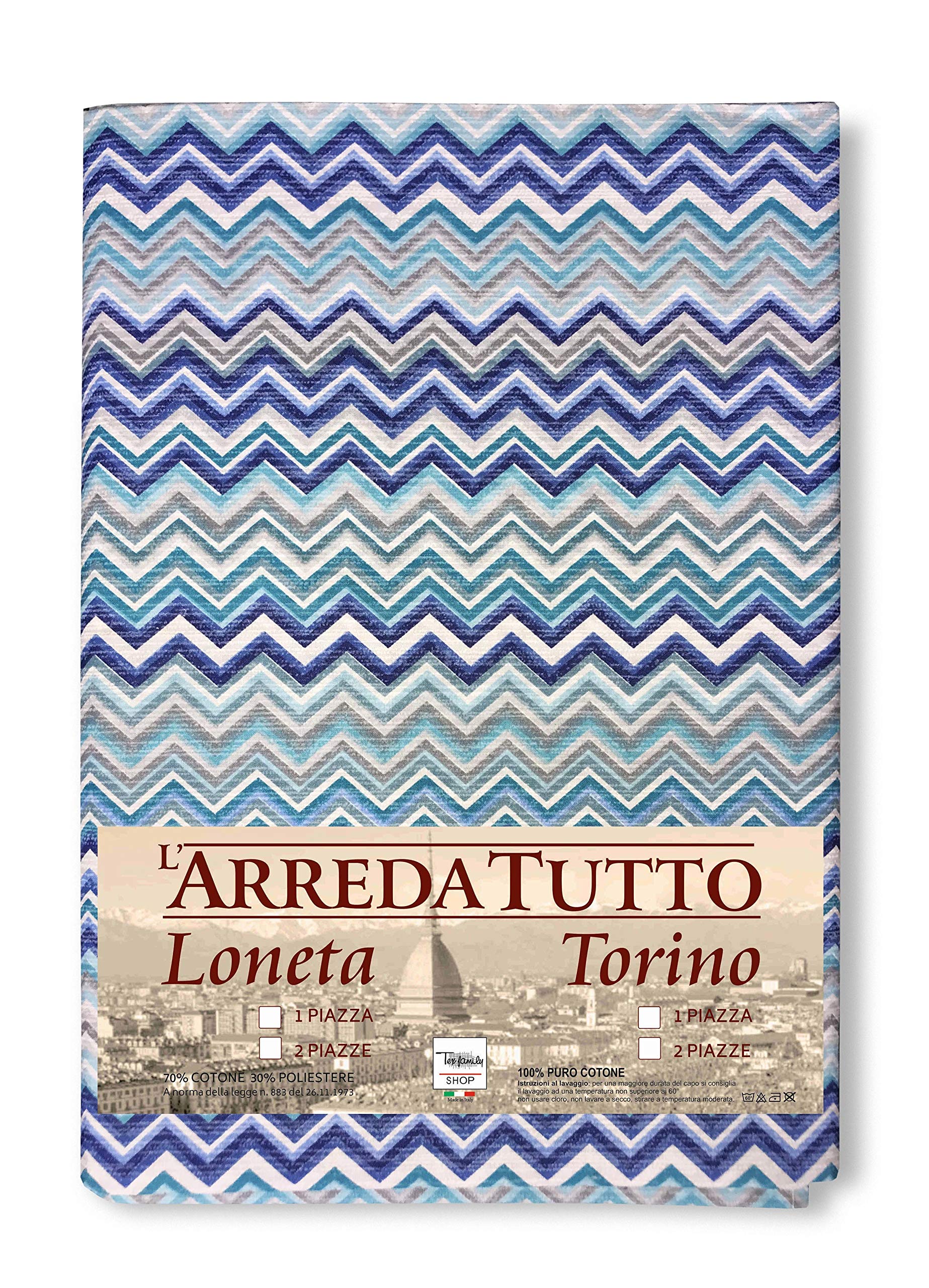 Tex family Large Scarf Blanket Sofa Cover Beatrix Blue Fabric - Double