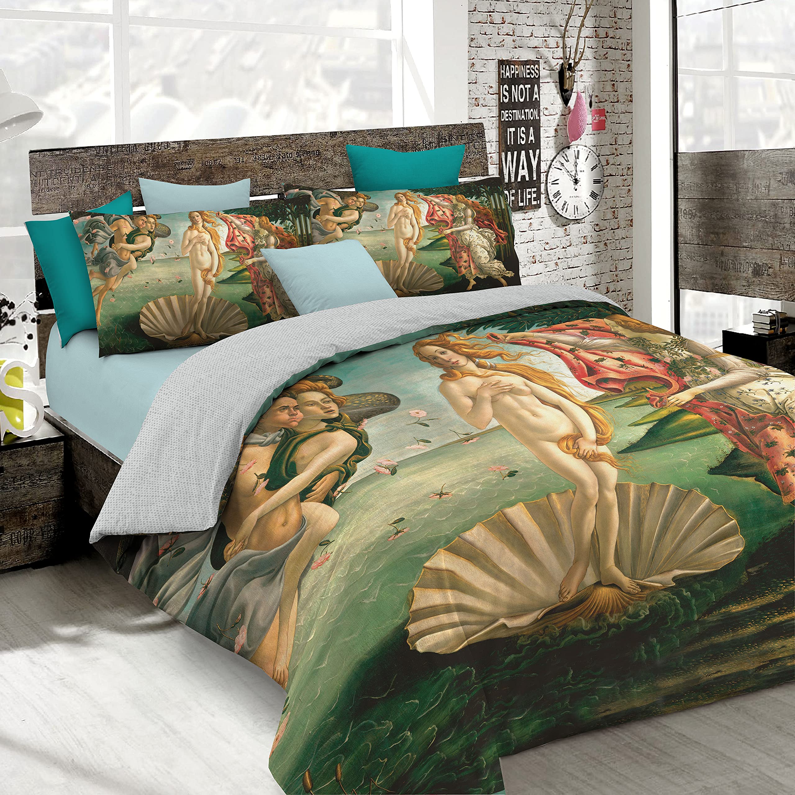 Sogni d'Autore Duvet Cover Set with Full Coverage Digital Print,250x200cm, SD56, 100% Cotton, DOUBLE