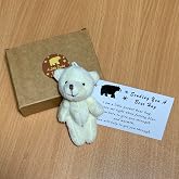 Siluyado A Little Pocket Bear Hug - Sending You a Bear Hug, with Pocket Hug Token Card, Emotional Support Plush Positive Gifts for Graduation Birthday (White)