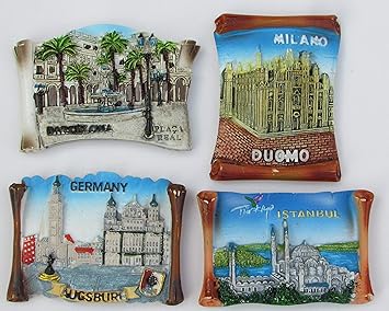 Arrison Fridge Magnet, Decoration for Your Fridge Cute Countries Theme (4Pc Set)