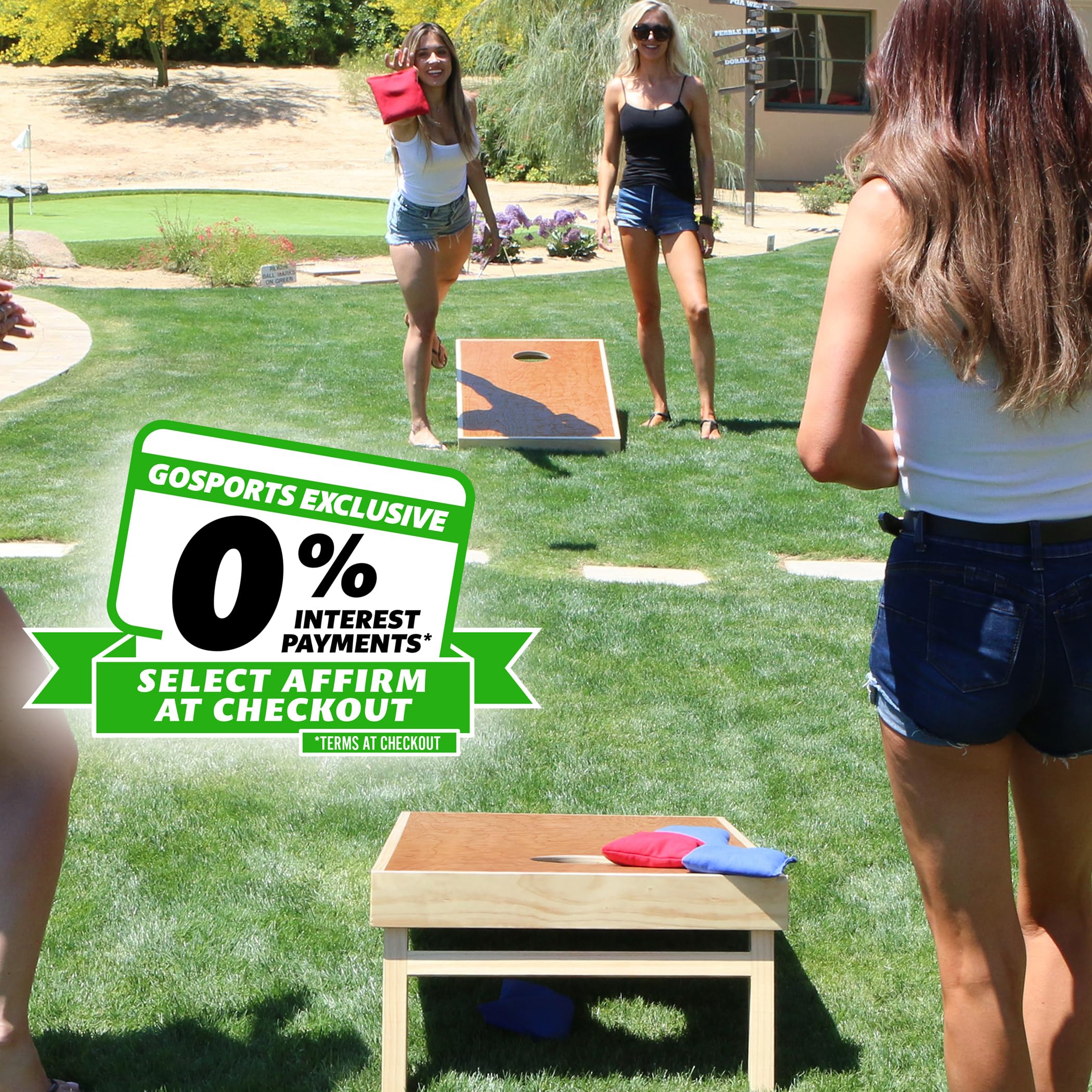 GoSports 4 ft x 2 ft Commercial Grade Cornhole Boards Set - Natural Wood Cornhole Boards, Choose From Different Bean Bag Color Combinations