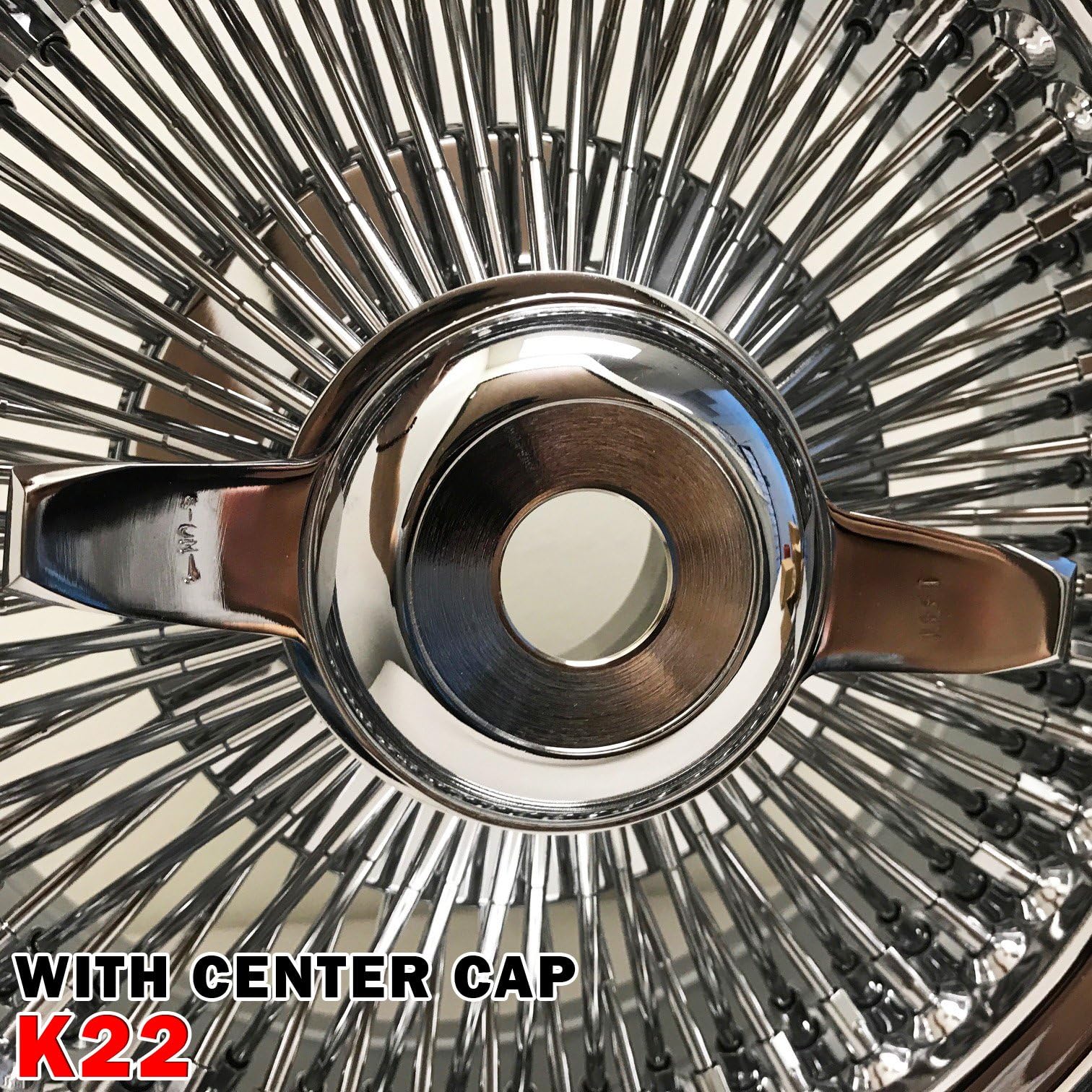 1PCS 14x7 Stand 100 Spokes Chrome Wire Wheels Straight Lace Deep Dish Rims (K22, Right)