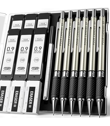 Amazon.com : Four Candies 4PCS Metal Mechanical Pencil Set with