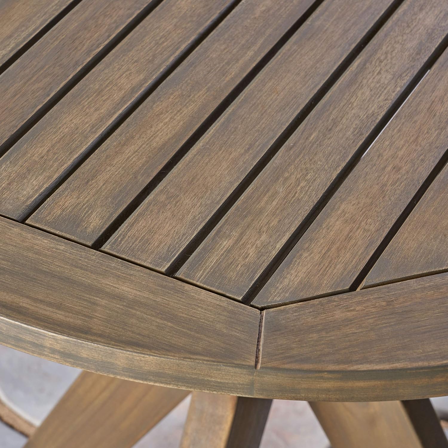 Christopher Knight Home 304871 Brigitte Outdoor Round Acacia Wood Bistro Table with X Legs, Grey: Industrial & Scientific