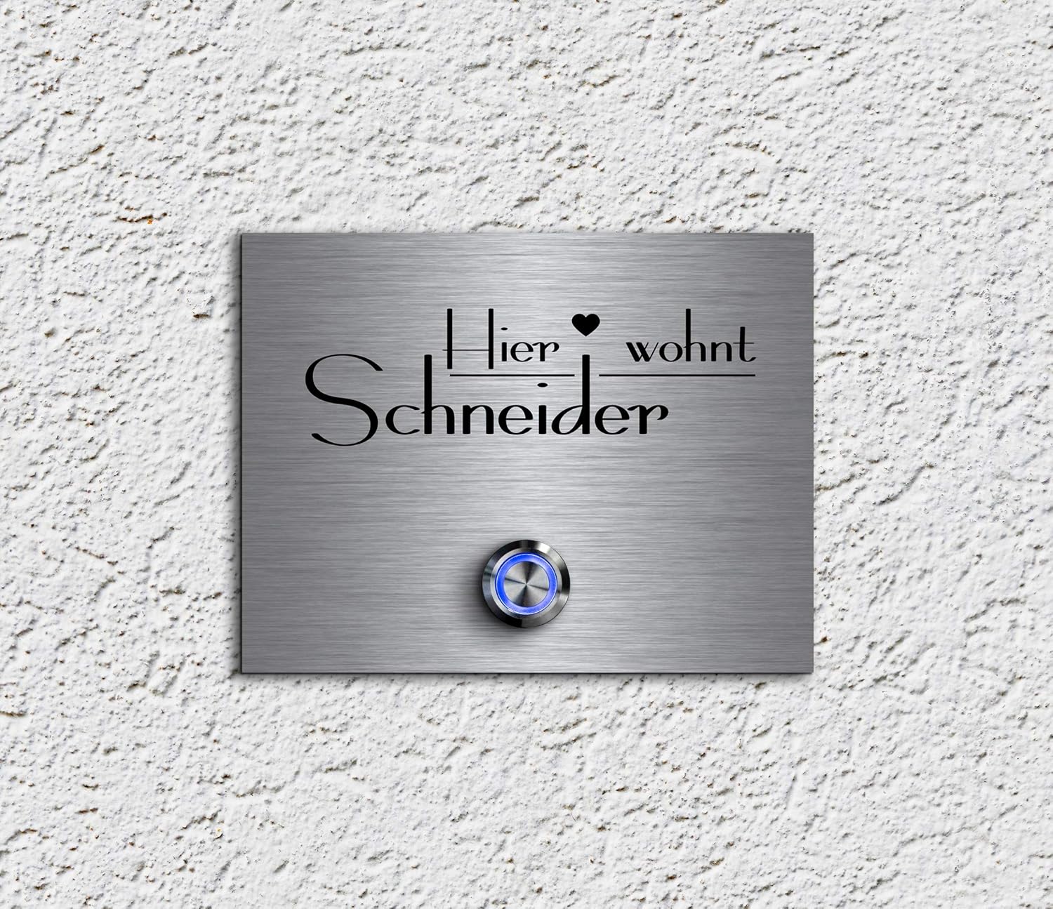 CHRISCK design Edelstahl Türklingel mit WunschGravur