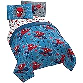 Jay Franco Marvel Spiderman Spidey Faces 5 Piece Full Bed Set - Includes Reversible Comforter & Sheet Set Bedding - Super Soft Fade Resistant Microfiber - (Official Marvel Product)