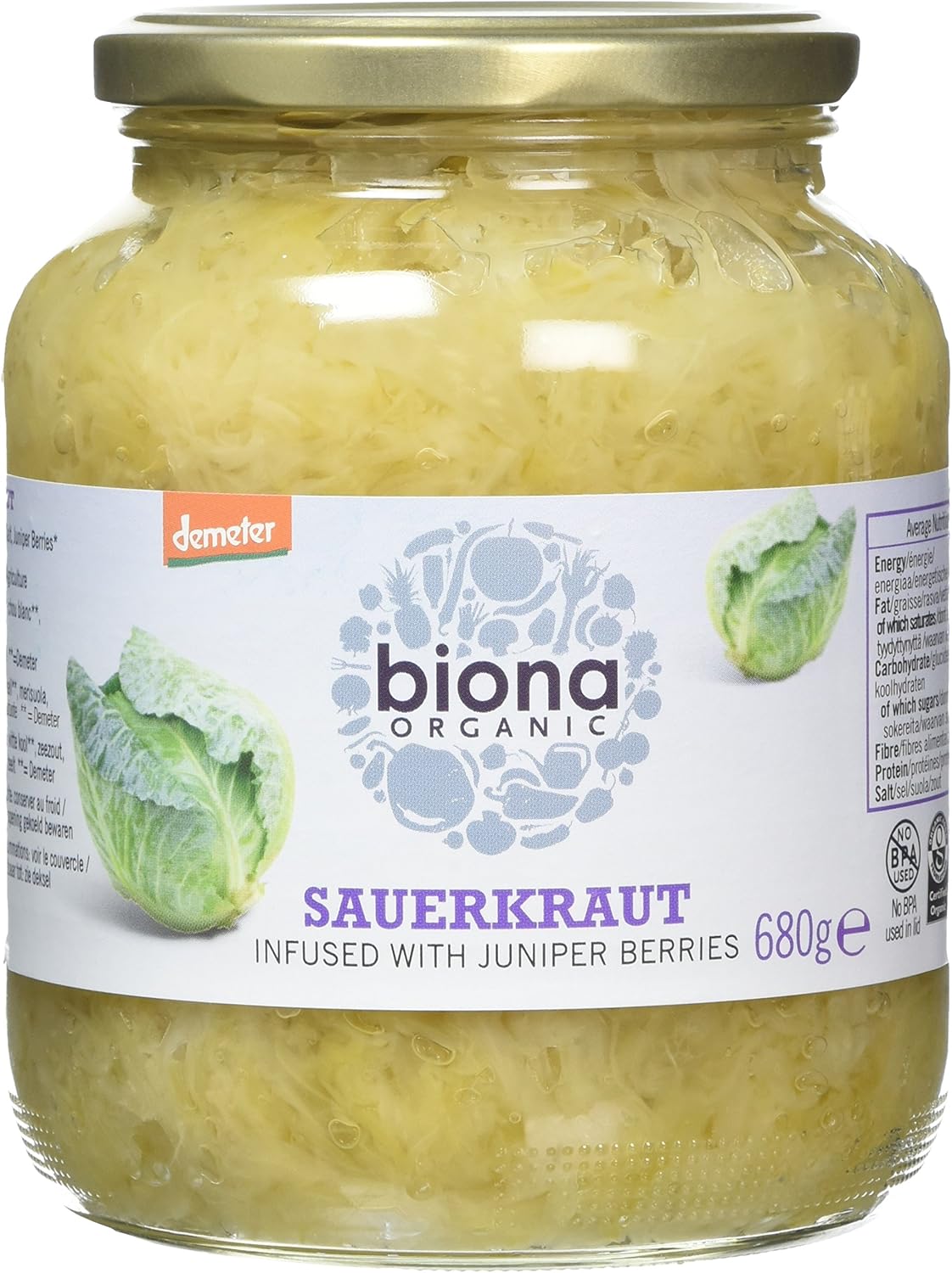 Biona Organic/Demeter Sauerkraut 680g Amazon.co.uk Grocery