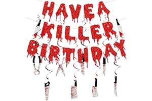 DENEO Have a Killer Birthday Party Banner, Halloween Horror Birthday Party Decorations, Halloween Bloody Horror Movie Birthday Party Decorations, Halloween Zombie Vampire Party Decorations