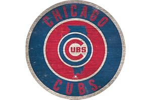 Fan Creations Chicago Cubs 12" Circle with State and Team Logo Wood Sign