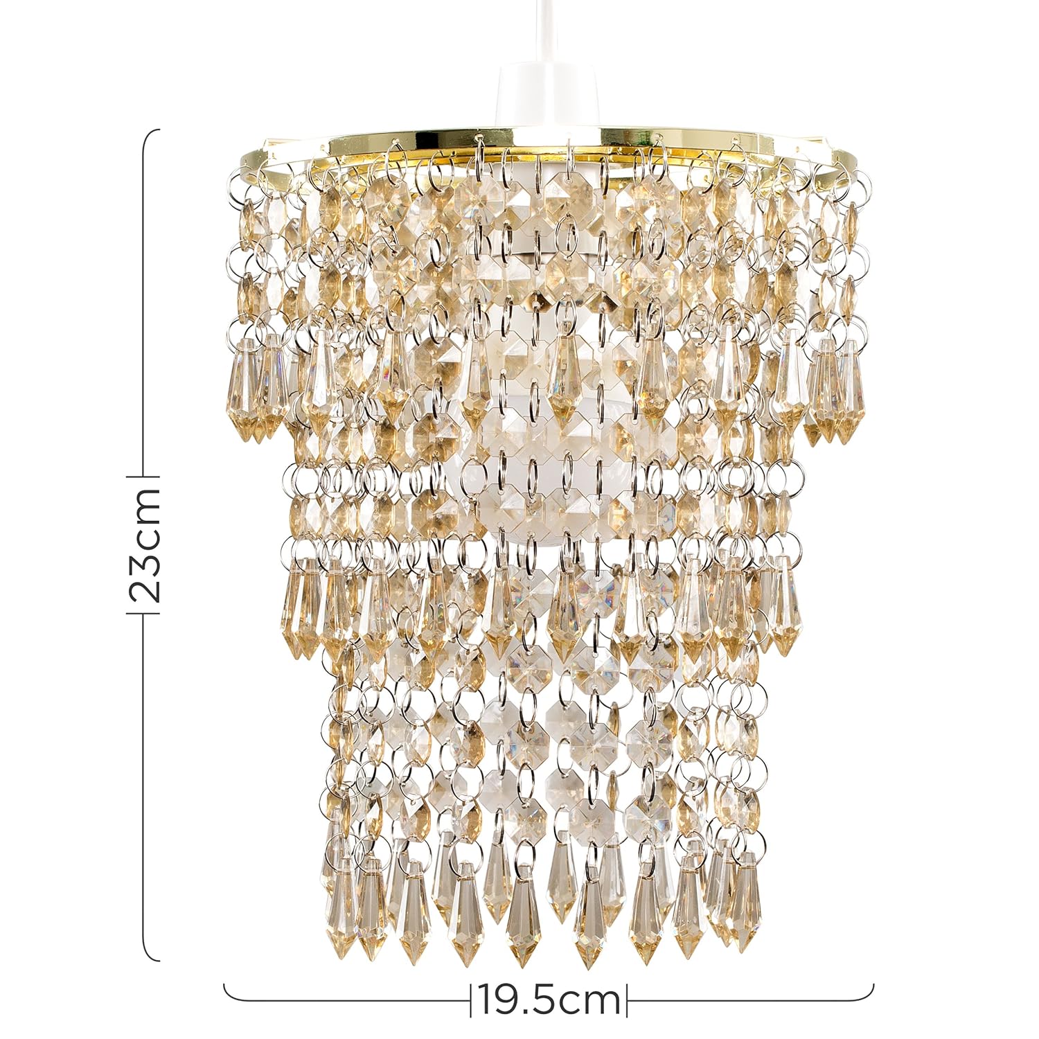 acrylic and gold pendant light