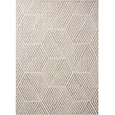 Nicole Miller New York Patio Country Ombre Geo Indoor Outdoor Area Rug, UV Fade Resistant, Low Pile, Beige/Cream, 7'9"x10'2"