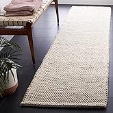 SAFAVIEH Natura Collection Runner Rug - 2'3" x 7', Beige & Ivory, Handmade Wool Blend, Textured Design, Ideal for Living Room