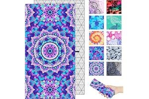 MARGELIFE Microfiber Beach Towel – Purple Mandala Quick Dry Lightweight Sand Free Oversized Large Towel Accessories Travel Must Have Swim Pool Yoga Camping Gear Summer Cruise Ship Essentials Cloud Compact Gift