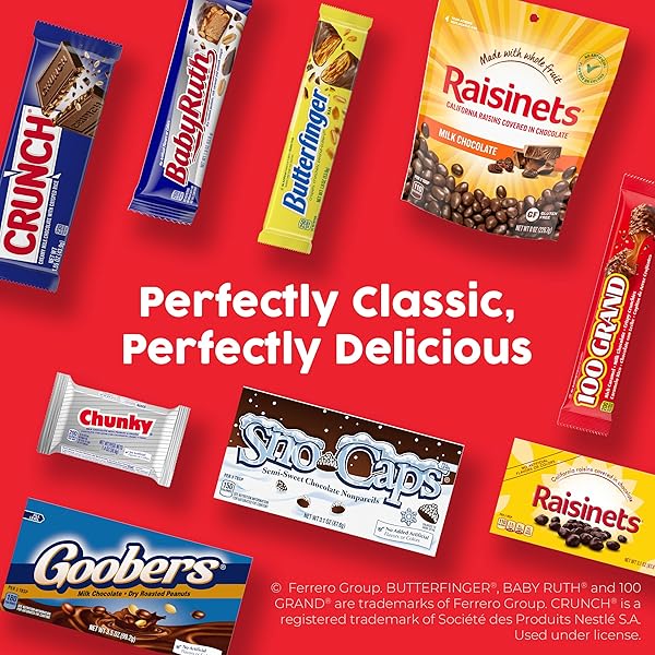 BUTTERFINGER, CRUNCH, BABY RUTH, TIC TAC CHEWY!, FUN SIZE ASSORTED CANDY BARS, GREAT FOR SHARING, BULK 70 COUNT, 25.4 OZ