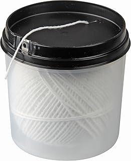 Fackelmann Koch-Bindfaden, 100m Küchen-Schnur in Spenderbox, Küchengarn für Fleisch, Gemüse oder Fisch (Farbe: Weiß), Menge: 1 Stück