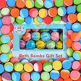 60 Pack Bath Bombs Set, Christmas Stocking Stuffers, Birthday Gift Set for Women, Natural Organic Bath Bubble Bombs for Kids/Women/Men/Mom Individually Wrapped Handmade