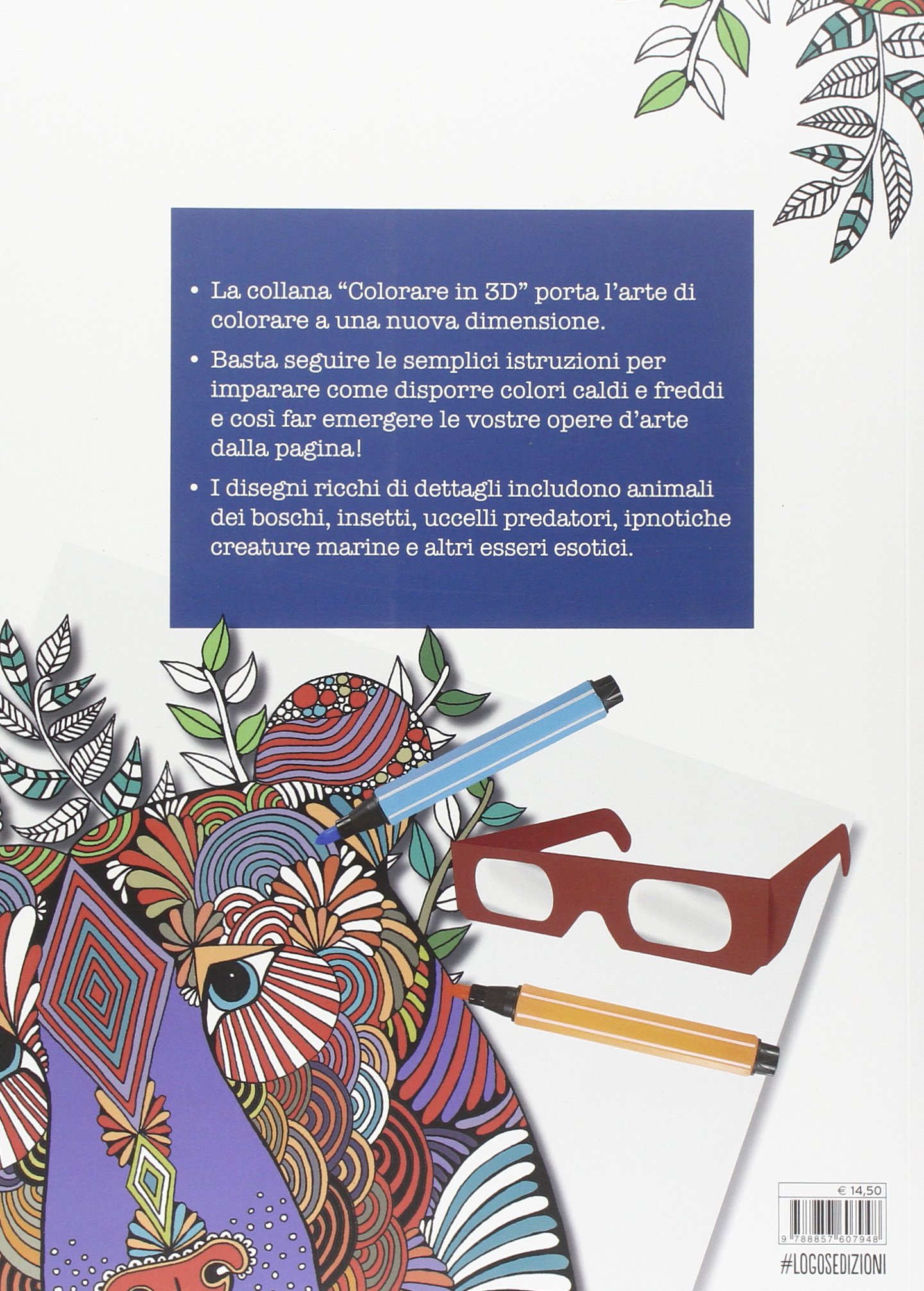 Animali Colorare in 3D Con gad Amazon Hannah Davies Books