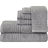 SKL Home Classic SoftTouch Cotton Premium 6-Piece Towel Set, Gray Mist