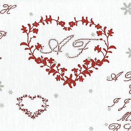 Tissu En Lin Imprimé Rouge Sur Fond Blanc Dessin Un