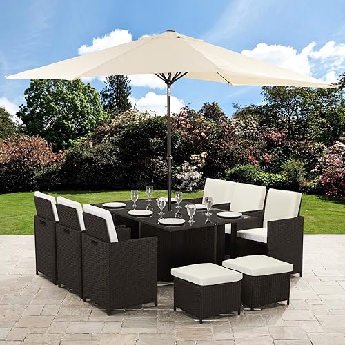 Rattan Garden Furniture Aluminium Outdoor Patio Set Cube 