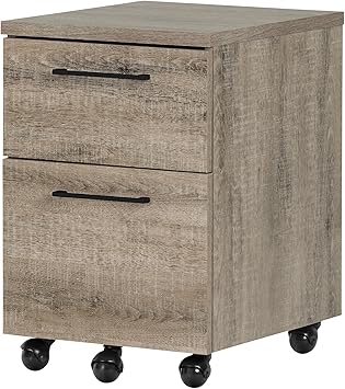 South Shore Furniture Munich 2 Drawer Mobile File Cabinet Weathered Oak Amazon Ca Home Kitchen