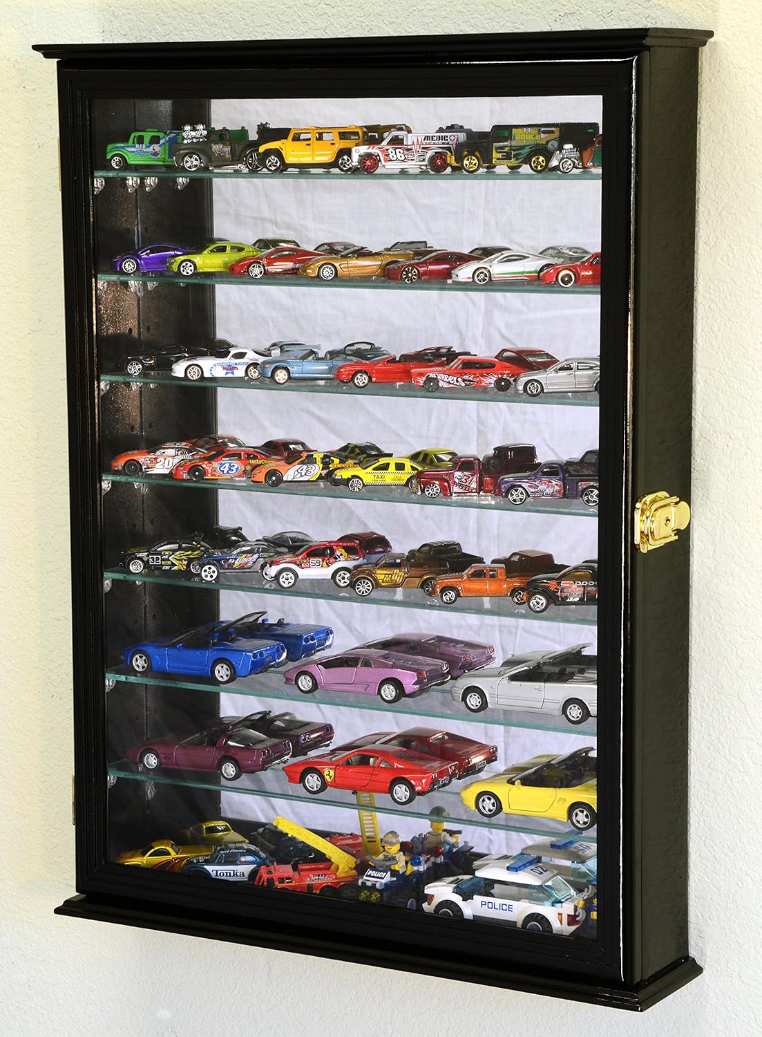 7 Adjustable Shelves Mirrored Hot Wheels / Matchbox / Diecast Cars / 1/