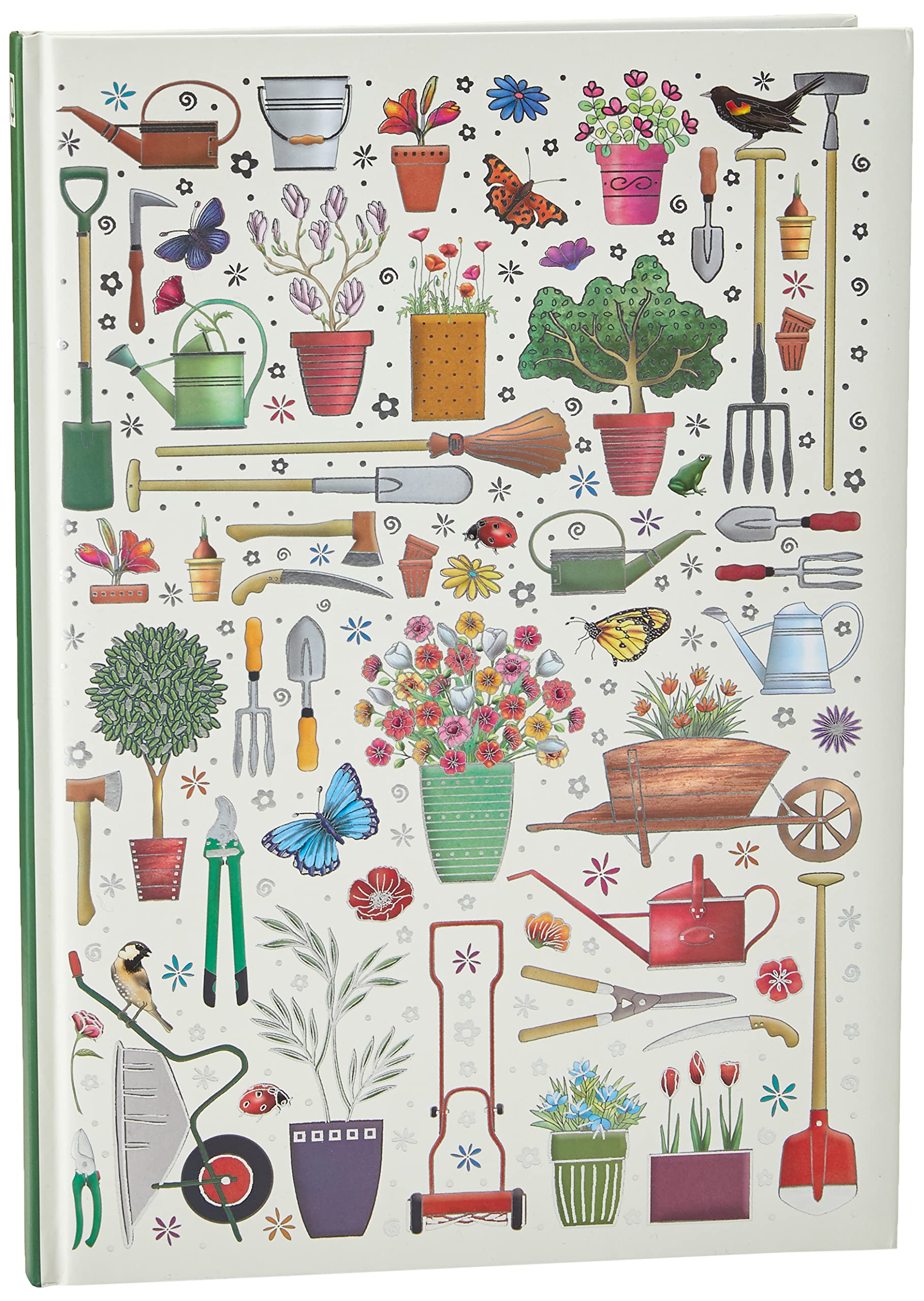 A4 Casebound Notebook - Gardening Themed Design - 120 Pages - Ruled & Silk Ribbon - Size - 297mm x 210mm