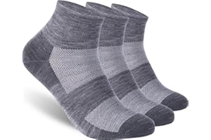 RTZAT Merino Wool Ankle Socks, Men's Women's 90% Wool Athletic Thin Running Moisture Wicking Socks, 3 Pairs