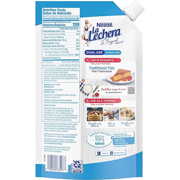 NESTLE LA LECHERA SWEETENED CONDENSED MILK, 28 OZ SQUEEZE POUCH