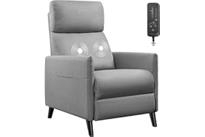 YESHOMY Massage Chair for Living Room, Fabric Home Theater Single Sofa with Adjustable Reclining, Lazyboy Padded Seat Backrest for Adults, Large, Light Gray