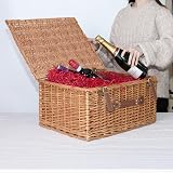 Wickerfield Large Honey Wicker Gift Basket with Lid & Handle - Picnic Hamper view 7