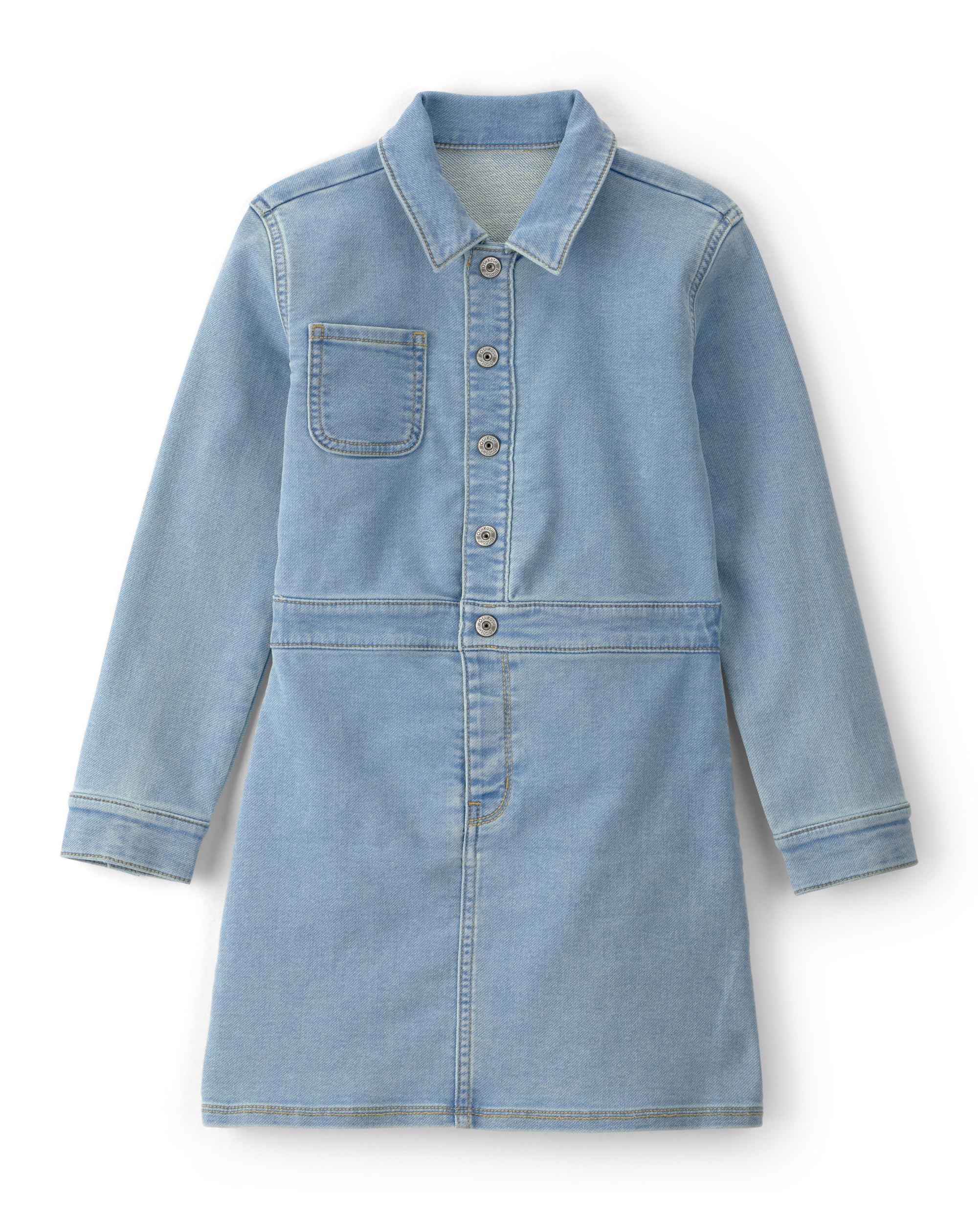 OshKosh Girl Dress, Blue Knit Denim, 12