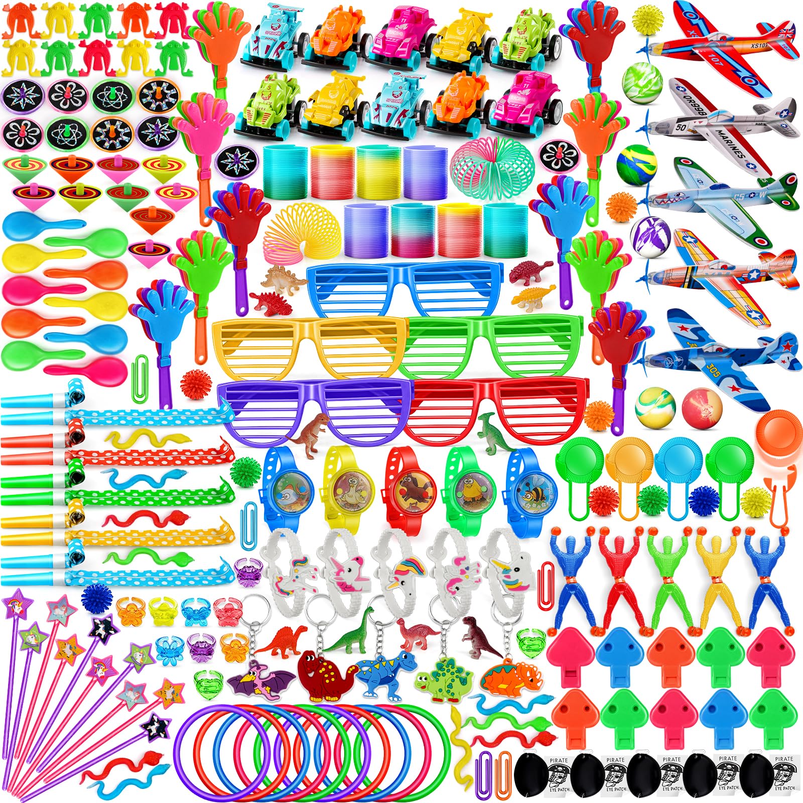 nicknack Bulk Party Bag Fillers for Kids, 200PCS Birthday Party Favours Toy Assortment, Loot Bag Pinata Fillers Classroom Giveaways & Rewards for Boys Girls (200PCS-2)
