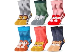Eocom Kids Wool Socks For Boys Girls Warm Hiking Thermal Winter Cozy Soft Thick Toddlers Crew Boot Socks 6 Pairs
