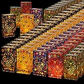 Ireer 30 Pieces Halloween Day of The Dead Luminary Bags - Dia De Los Muertos Candy Bag - Flame Resistant Candle Bag - Sugar Skull Gift Goodie for Mexican Fiesta Halloween Party Favors Supplies