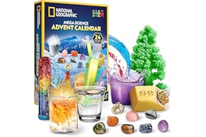 BLUE MARBLE NATIONAL GEOGRAPHIC Science Kit & Rock Collection Advent Calendar 2025 – Jumbo Advent Calendar with 24 Days of Science Experiments, Gemstones & More for Kids, STEM Projects for Kids Ages 8-12