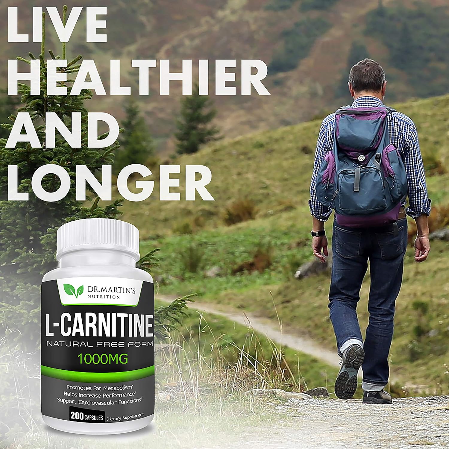 Extra Strength L-Carnitine - 200 Capsules - 1000mg Per Serving - Boost Your Metabolism and Increase Performance: Health & Personal Care