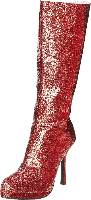 ELLIE SHOES High Heel Knee High Platform Boot Full Zip 421-ZARA Green Glitter washhounds.com