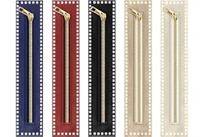 5 Pcs Crochet Zipper with Holes for Knitting Bags, 10.6 Inch Leather Zipper Replacement for Purse Making, Handbag Hardware Se