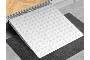 GORKETT Aluminum Door Threshold Ramps for Doorway Wheelchair Ramp for Home Steps 2-6" Rise Portable Wheelchair Ramp for Shed Doorway Stairs 31.5x33 Shed Handicap Wheel Chair Ramps for Home Entry Riding Mower