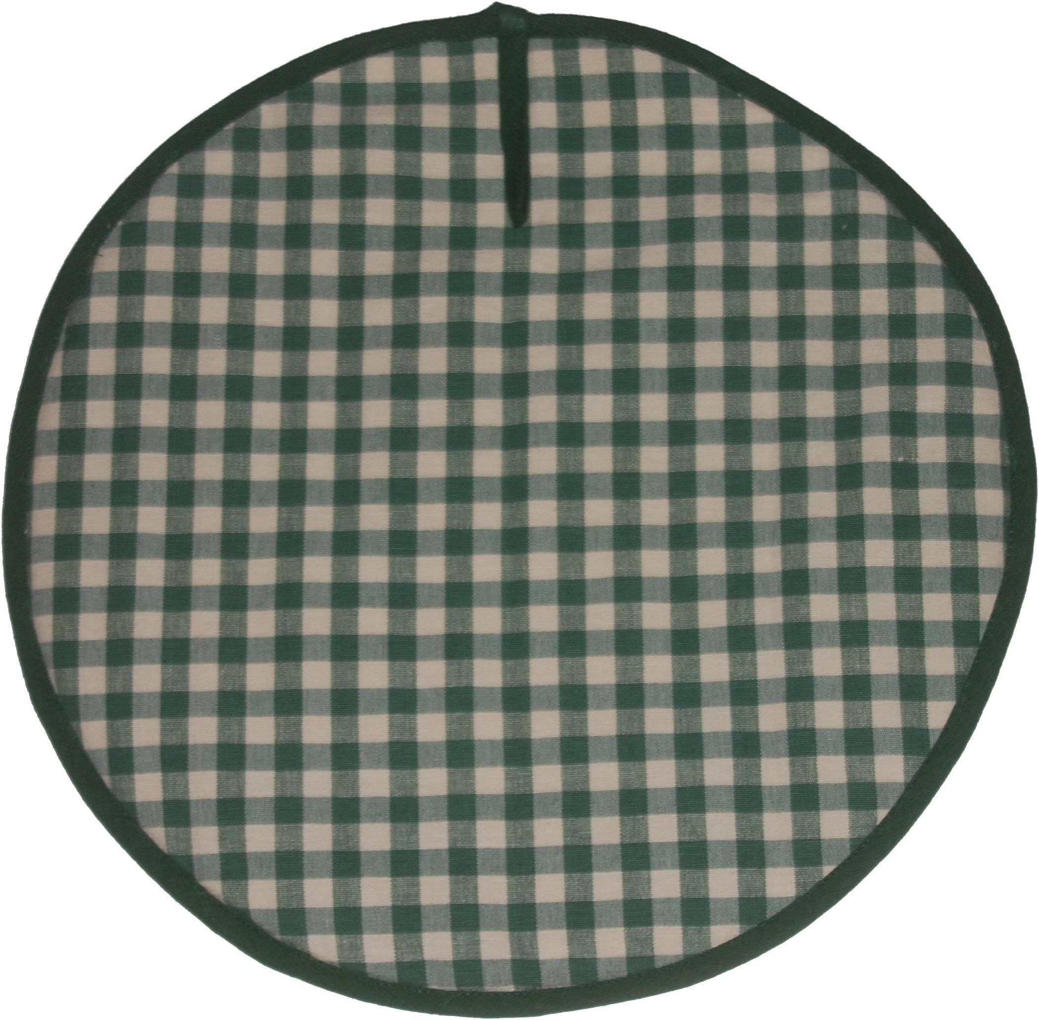 Sterck Cotton Round Checked Gingham Ziro Cook Aga Pads in Green RNDPADZGR