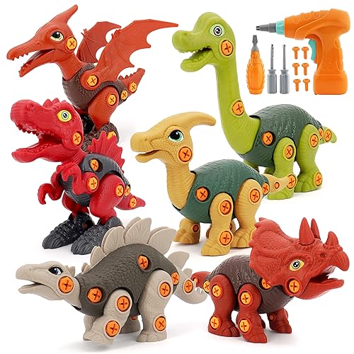 KIMSTONE Pack Kids Dinosaur Toys Take Apart Dinosaur Toys for