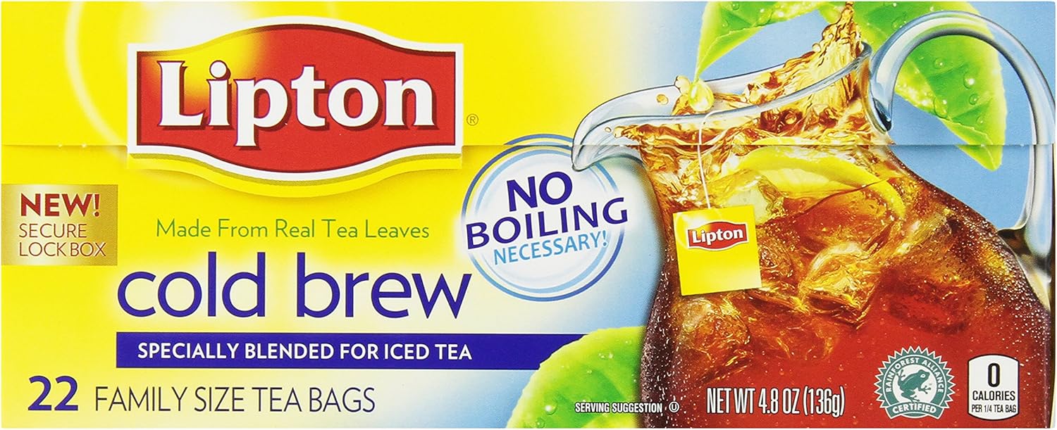 Lipton Tea Cold Brew 22 Family Size Iced Tea Bags 136g Amazon.co.uk