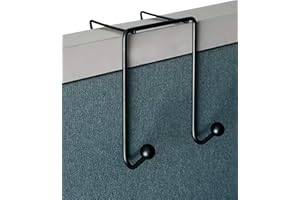 Tetra-Teknica CWH-02 3 Inch Space Addition Wire Double Hook for Partition Wall Cubicle Panel, Color Black