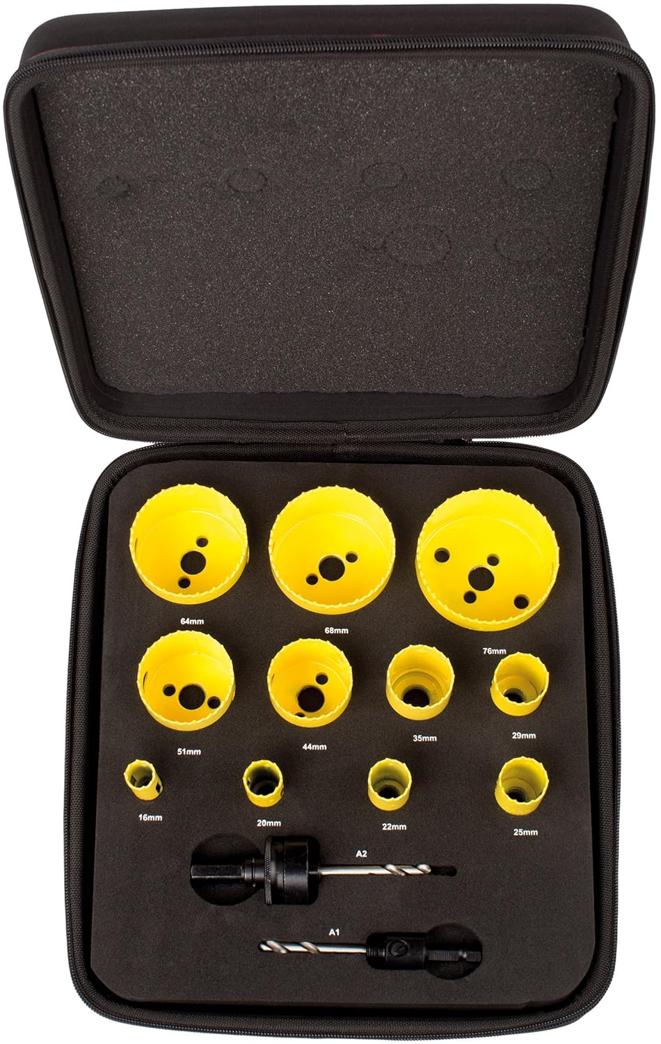 Starrett Bi-metal Hole Saw Kit, 13 Piece KFC11021 Fast Cut Deluxe Electricians Hole Saw Set