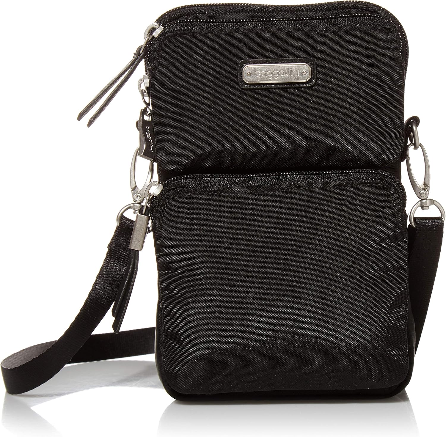Baggallini New Classic Touch Screen Mini Crossbody, Black Handbags