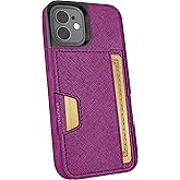 Smartish® iPhone 12 mini Wallet Case - Wallet Slayer Vol. 2 [Slim Protective Kickstand] Credit Card Holder (Silk) - Purple Reign