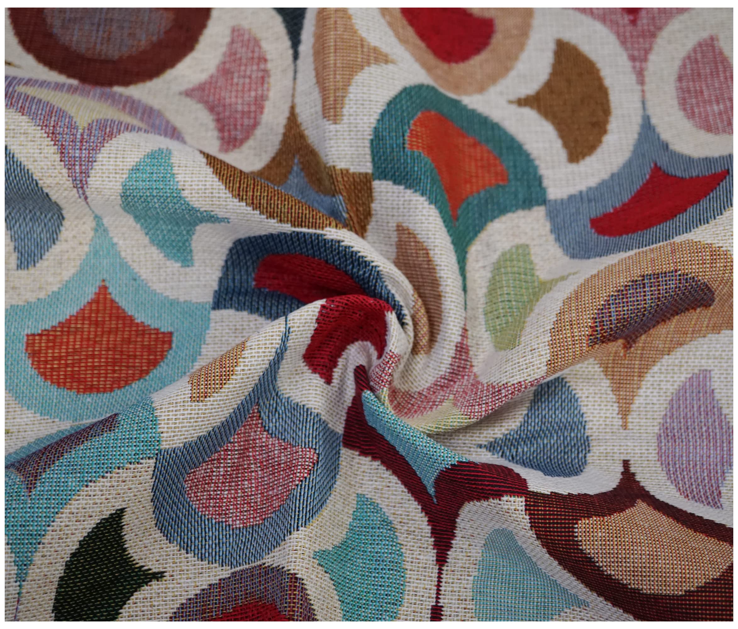 Luxury Tapestry Woven Curtain Upholstery Fabric Sofa Cushion Durable Material (100 x 140cm, Carnival)