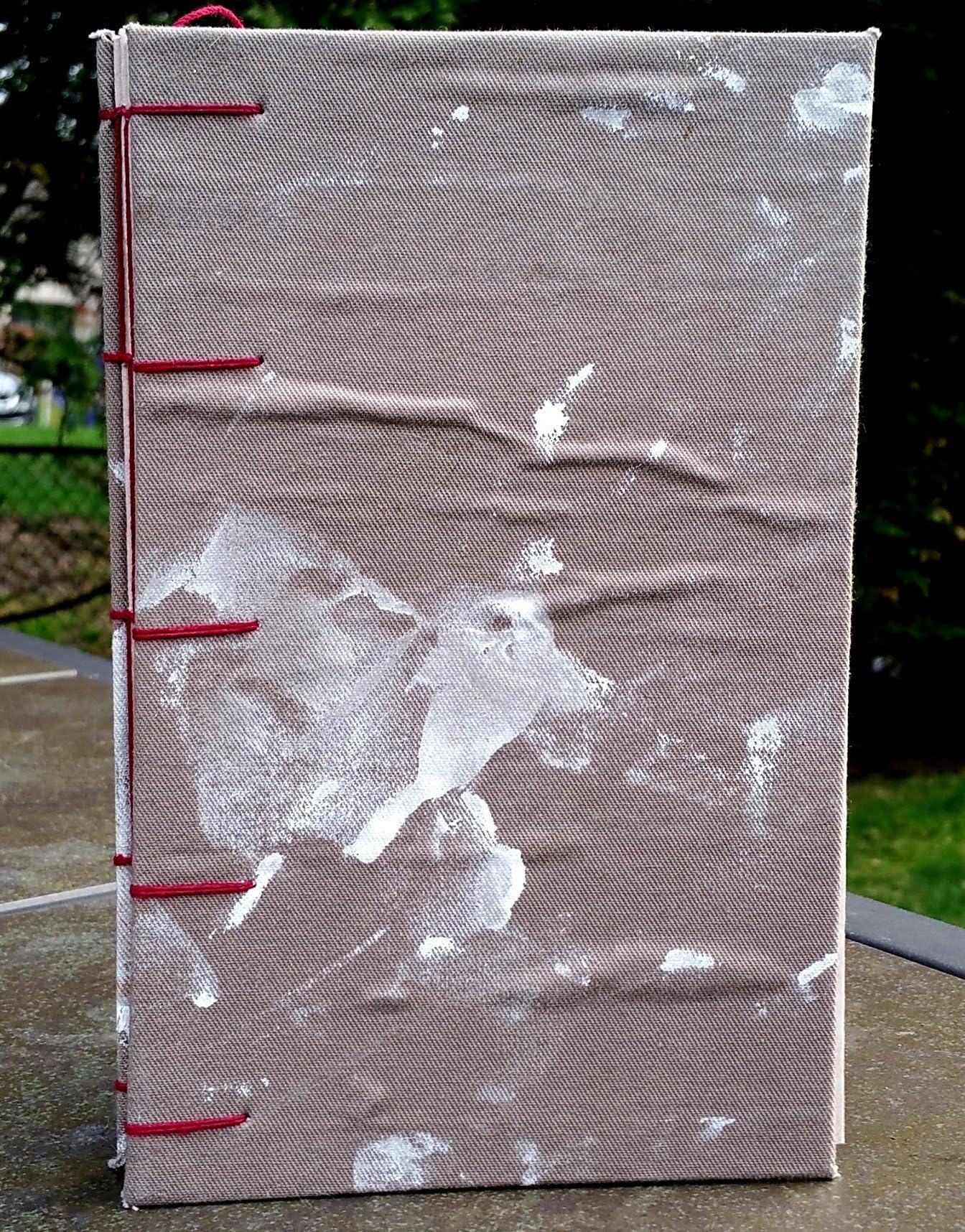 Notebook, Journal, Sketchbook, Coptic and Longstitch Bound, Cloth bound, Painted