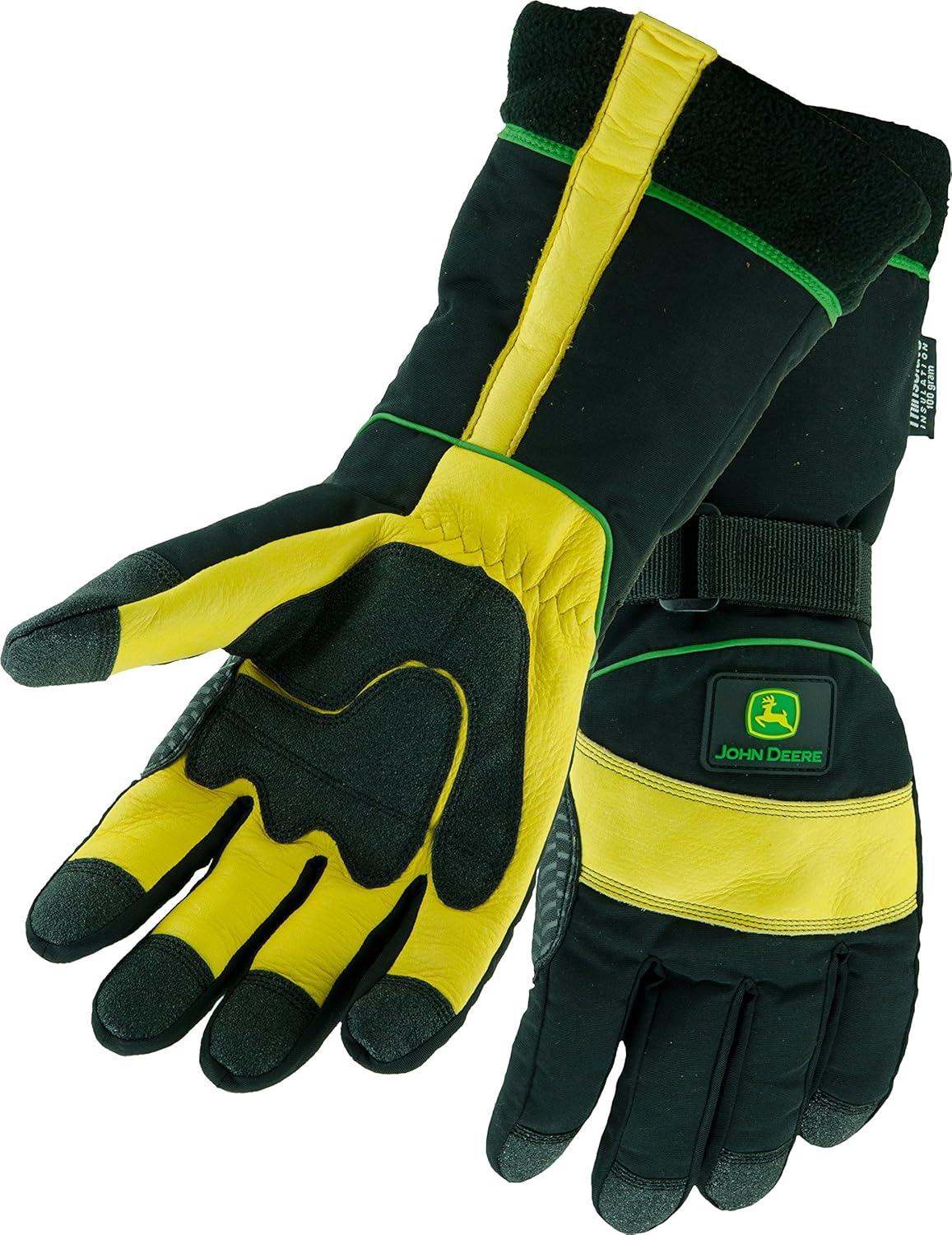 John Deere JD98540 XL Leather Ski Gloves, Thinsulate Lined, XL, Black